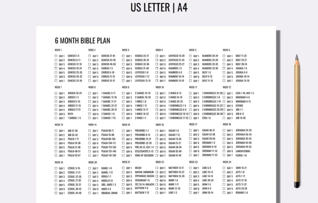 6 Month Bible Plan Bible Reading Plan Printable Start To Finish Six Month Bible Plan Read The Bible 2x A Year Bible Tracker A4 Letter Etsy Israel