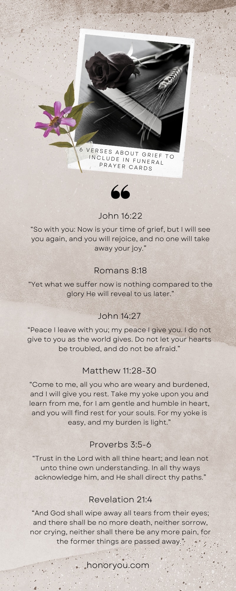 6 Verses About Grief To Include In Funeral Prayer Cards