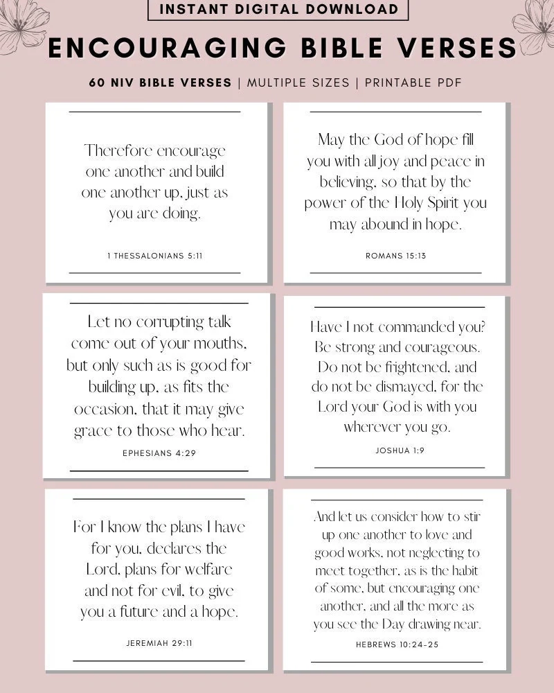 60 NIV Bible Verse Cards Printable Scripture Self Care PDF Etsy Finland
