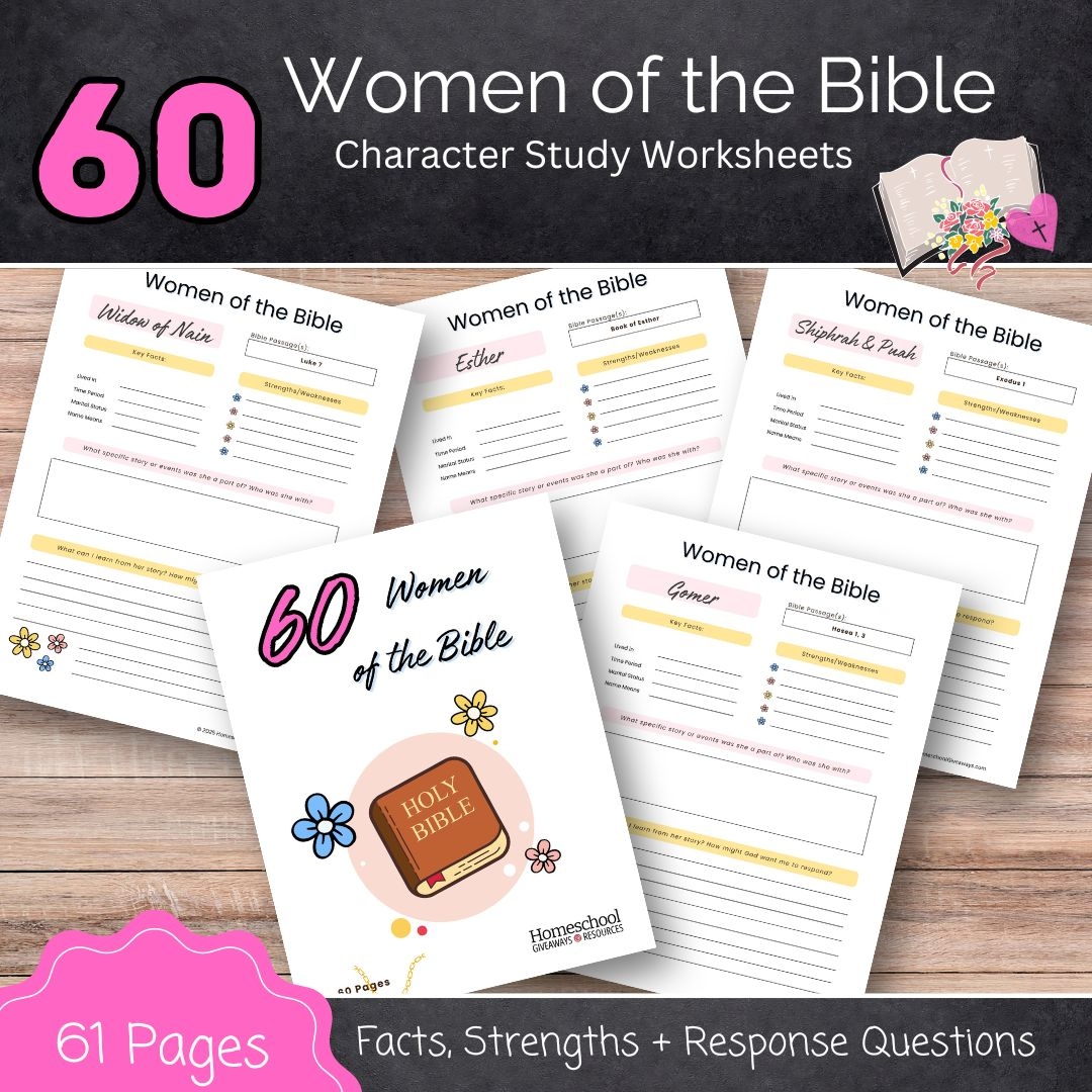60 Women Of The Bible Worksheets Homeschool Giveaways