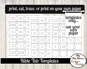 66 Bible Tab Templates Black White Labels digital Download Etsy
