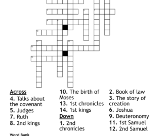 66 Books Of The Bible Crossword WordMint