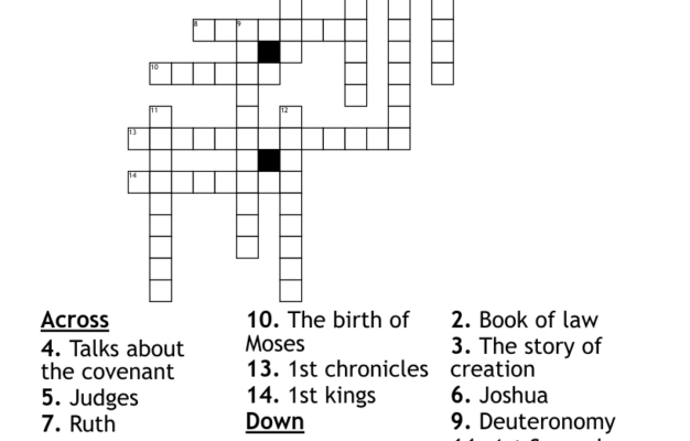 66 Books Of The Bible Crossword WordMint