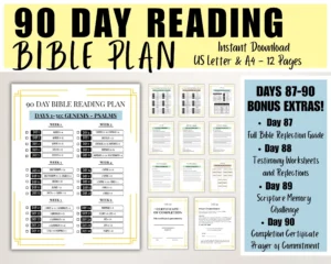 90 Day Bible Reading Plan PDF Printable Bible Study Tool Church Ministry Resource Youth Group Guide Certificate Of Completion Etsy
