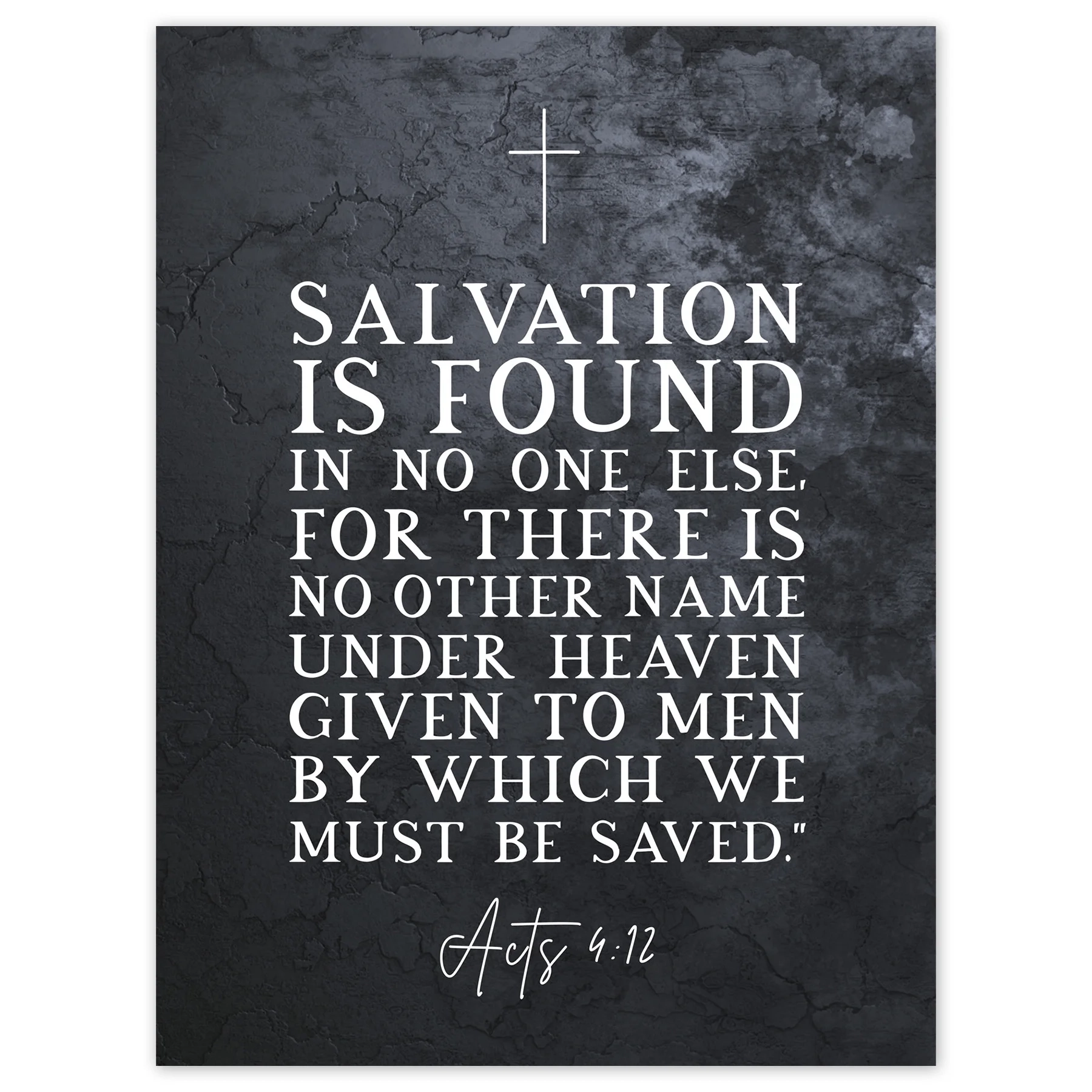 Acts 4 12 Salvation Is Found In No One Else Christian Bible Verse Quote Scripture Typography Large Wall Art Poster Print Thick Paper 18X24 Inch Walmart