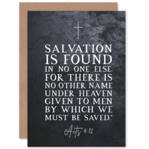 Acts 4 12 Salvation Is Found In No One Else Christian Bible Verse Quote Scripture Typography Sealed Greeting Card Plus Envelope Blank Inside Walmart