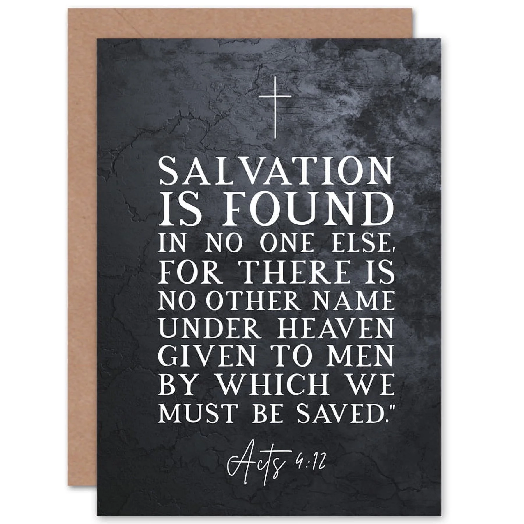 Acts 4 12 Salvation Is Found In No One Else Christian Bible Verse Quote Scripture Typography Sealed Greeting Card Plus Envelope Blank Inside Walmart