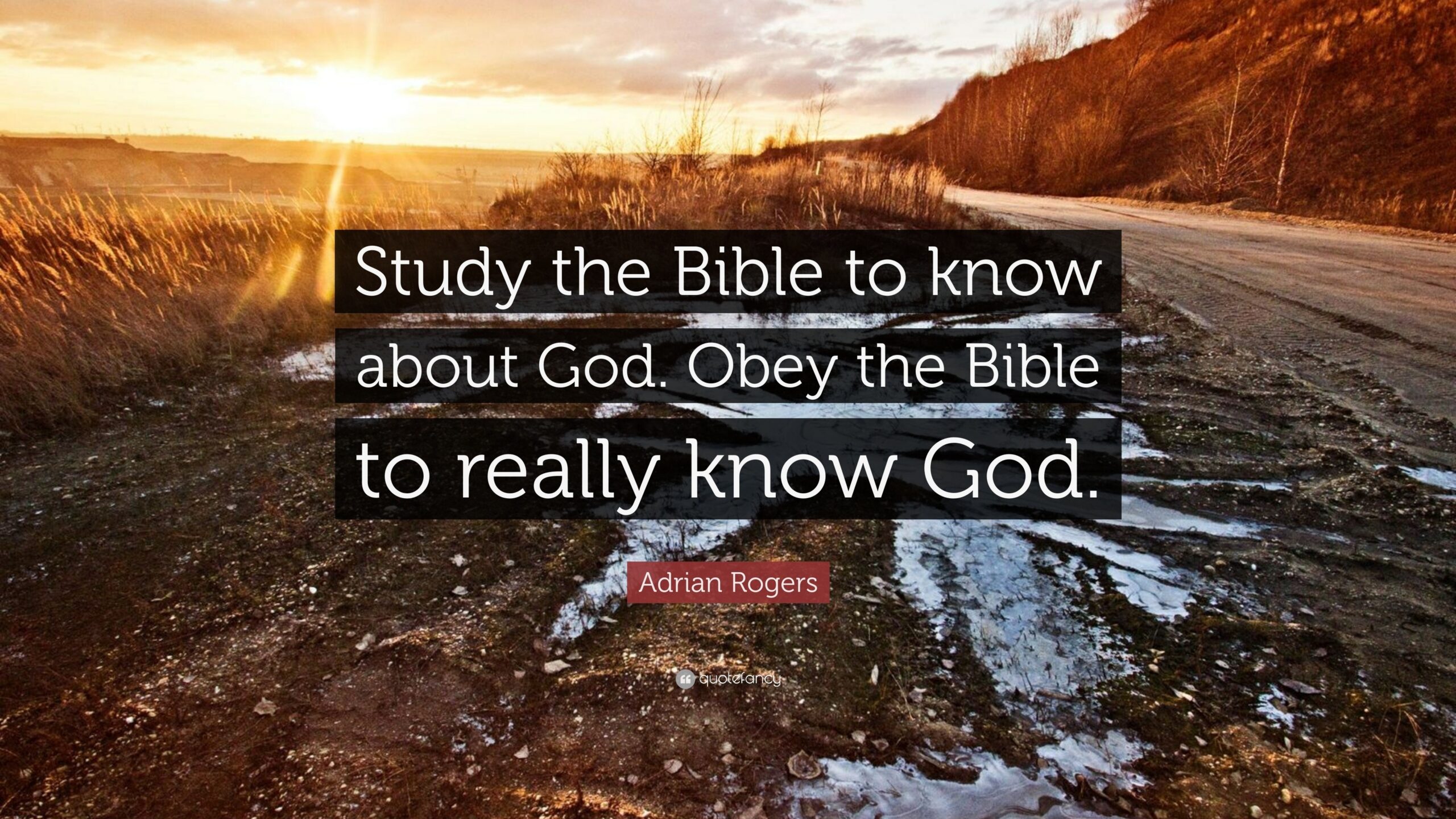 Adrian Rogers Quote Study The Bible To Know About God Obey The Bible To Really Know