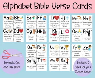 Alphabet Bible Verse Cards Printable ABC Bible Flashcards Preschool Letters Preschool Curriculum Memory Verse Preschool Bible Verse Etsy