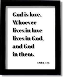Amazon 1 John 4 16 God Is Love Whoever Lives In Love Lives In God And God In Them Floating Scripture Bible Verse Christian Religious Home Decor No Frame Table Stand