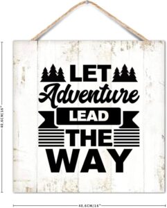 Amazon 16x16in Wood Sign Family Quote Let Adventure Lead The Way Rustic Style Bible Verse Wooden Plaque For Farmhouse Porch Living Room Garden Yard Kitchen Coffee Bar Bedroom Decor Birthday Housewarming