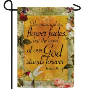 Amazon America Forever Bible Verse Garden Flag 12 5 X 18 Inch Isaiah 40 8 God Stands Christian Quotes Double Sided Religious Outdoor Yard Decorative Inspirational Patio Lawn Garden