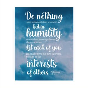 Amazon AMERICAN LUXURY GIFTS Do Everything In Humility Inspirational Bible Verse Wall Decor Christian Scripture Art For Home Office Church 8x10 Unframed Print Home Kitchen