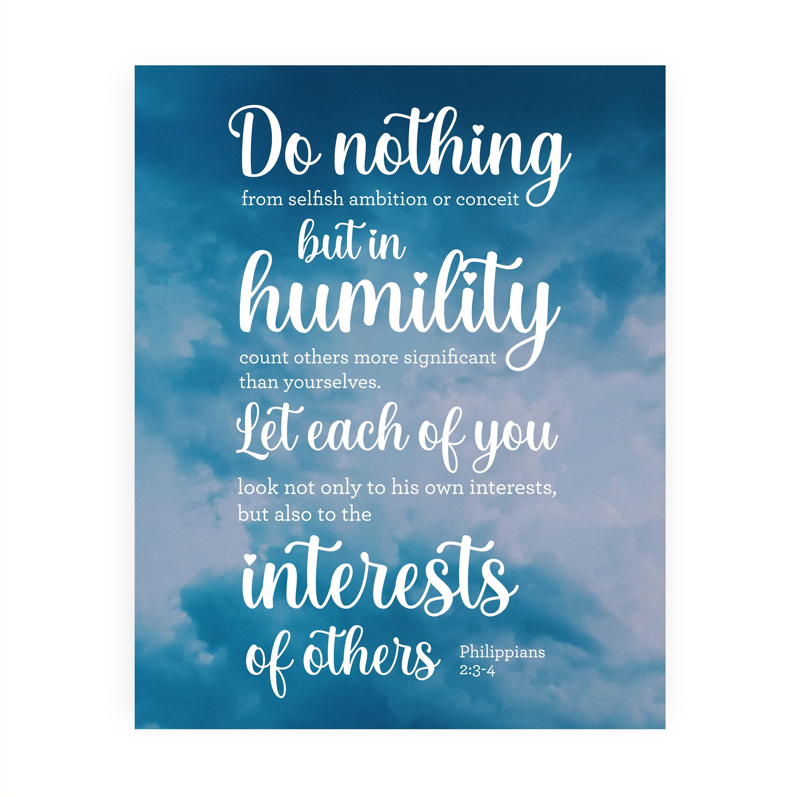 Amazon AMERICAN LUXURY GIFTS Do Everything In Humility Inspirational Bible Verse Wall Decor Christian Scripture Art For Home Office Church 8x10 Unframed Print Home Kitchen