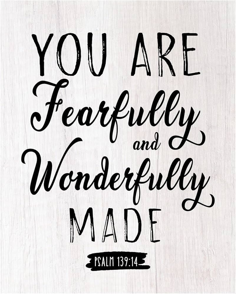 Amazon AMERICAN LUXURY GIFTS Fearfully And Wonderfully Made Psalm 139 14 Christian Scripture Wall Art Inspirational Print For Home Church Nursery Decor 8x10 Unframed Print Handmade Products