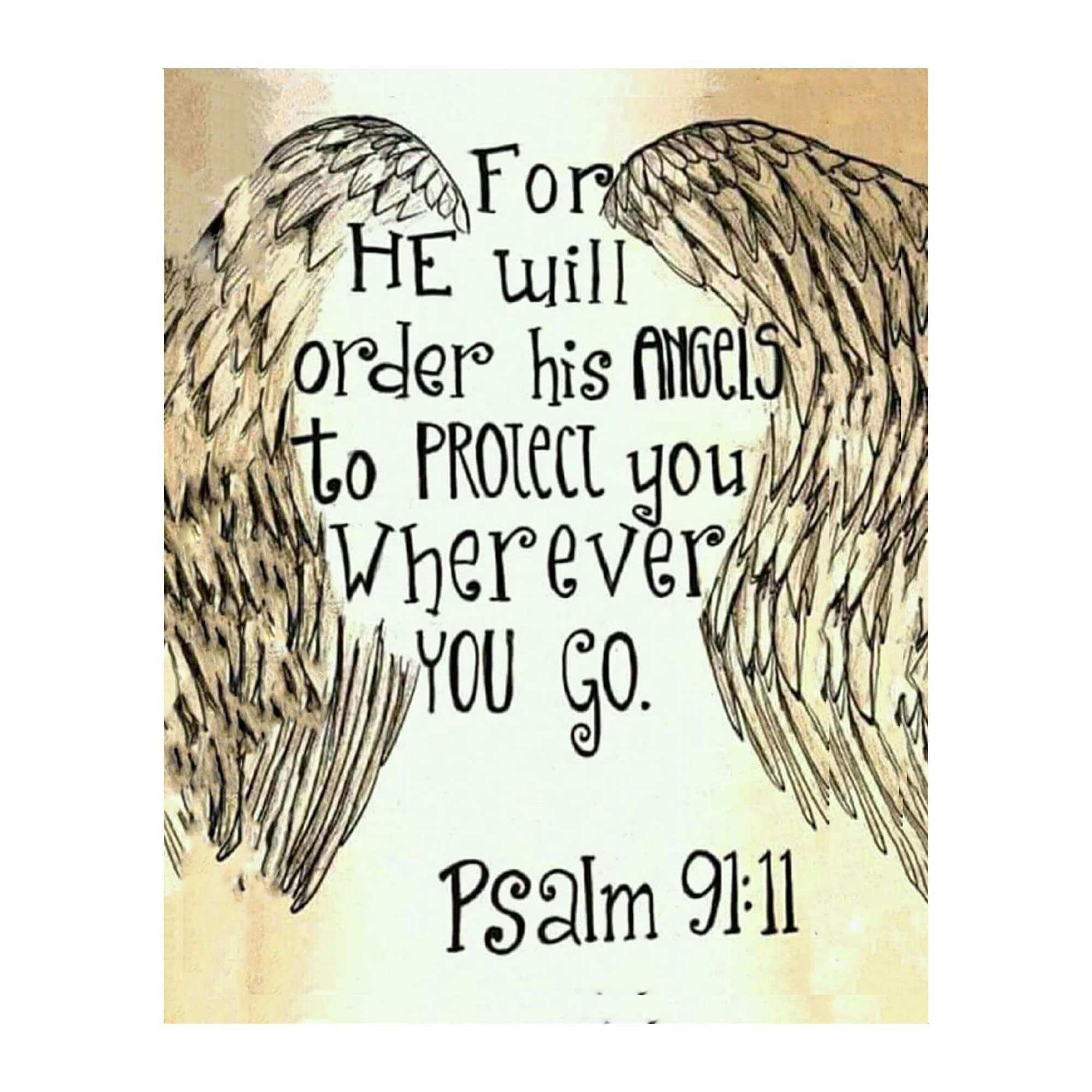 Amazon AMERICAN LUXURY GIFTS His Angels Will Protect You Salmo 91 11 Vers culo B blico Cristiano Inspirador Arte De Pared Para Sala De Estar Dormitorio Oficina Impresi n Sin Marco De 8 X 10 Pulgadas 