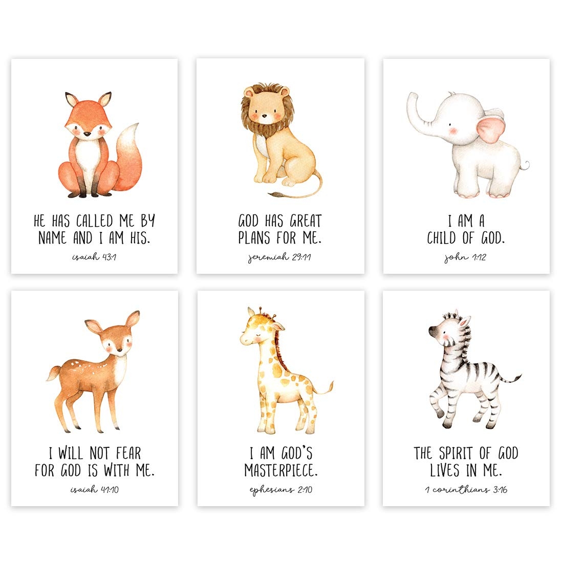 Amazon Andaz Press Christian Bible Verses Quotes Nursery Kids Bedroom Unframed Hanging Wall Art Poster Decor 8 5x11 inch Jungle Safari Animals Theme I Am A Child Of God 6 Pack No Frames Everything