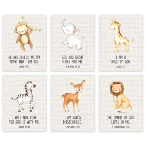 Amazon Andaz Press Christian Bible Verses Quotes Nursery Kids Room Unframed Hanging Wall Art Poster Home Decor 8 5x11 inch Jungle Safari Animals Theme Burlap 6 Pack No Frames Everything Else
