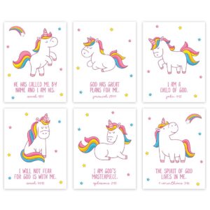 Amazon Andaz Press Christian Bible Verses Quotes Nursery Kids Room Unframed Hanging Wall Art Poster Home Decor 8 5x11 inch Pink Magical Unicorn Theme 6 Pack No Frames Everything Else