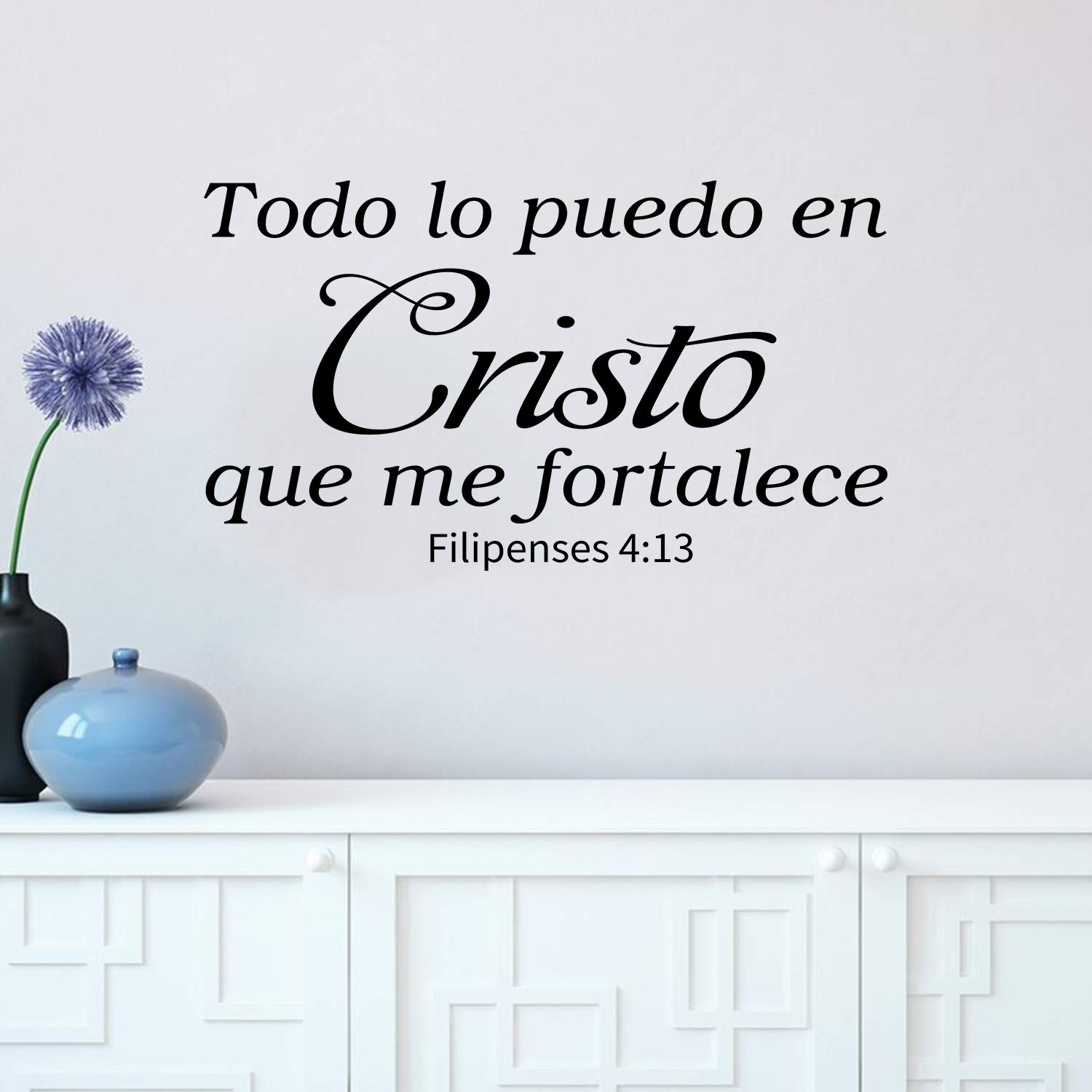 Amazon AnFigure Mensajes Cristianos En Espa ol Para Pared Bible Verse Wall Decals Faith Church Prayer Positive Quotes Home Art Decor Vinyl Stickers Spanish Todo Lo Puedo En Cristo Que Me Fortalece 28 x16 