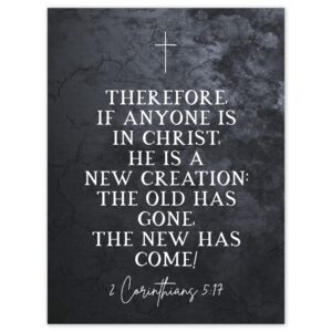Amazon Artery8 2 Corinthians 5 17 Christ A New Creation Old Has Gone New Has Come Christian Bible Verse Quote Scripture Typography Extra Large XL Wall Art Poster Print Posters Prints
