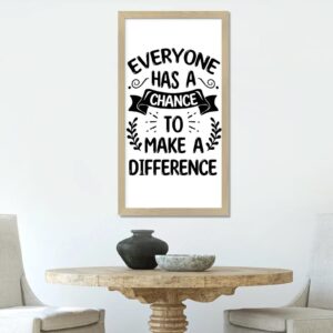 Amazon Bible Quotes Hanging Wall Sign Life Positive Quote Everyone Has A Chance To Make A Difference Beige Frame Wooden Plaque For Laundry Room Farmhouse Cottage Cafe Bar Wall Decor Housewarming Gift