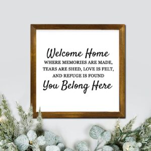 Amazon Bible Verse Christian Scripture Country Wood Frame Sign Welcome Home Where Memories Are Made Frame Signs Funny Quote Rustic Wall Art Decor For Hotel Home Garage Shop Bar Housewarming Gift
