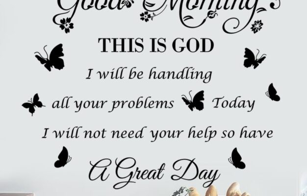 Amazon Bible Verse Inspirational Quote Good Morning This Is God Wall Stickers Religious Decals With Flower Butterfly For Bedroom Living Room Office Bathroom Decoration Black Tools Home Improvement