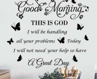 Amazon Bible Verse Inspirational Quote Good Morning This Is God Wall Stickers Religious Decals With Flower Butterfly For Bedroom Living Room Office Bathroom Decoration Black Tools Home Improvement