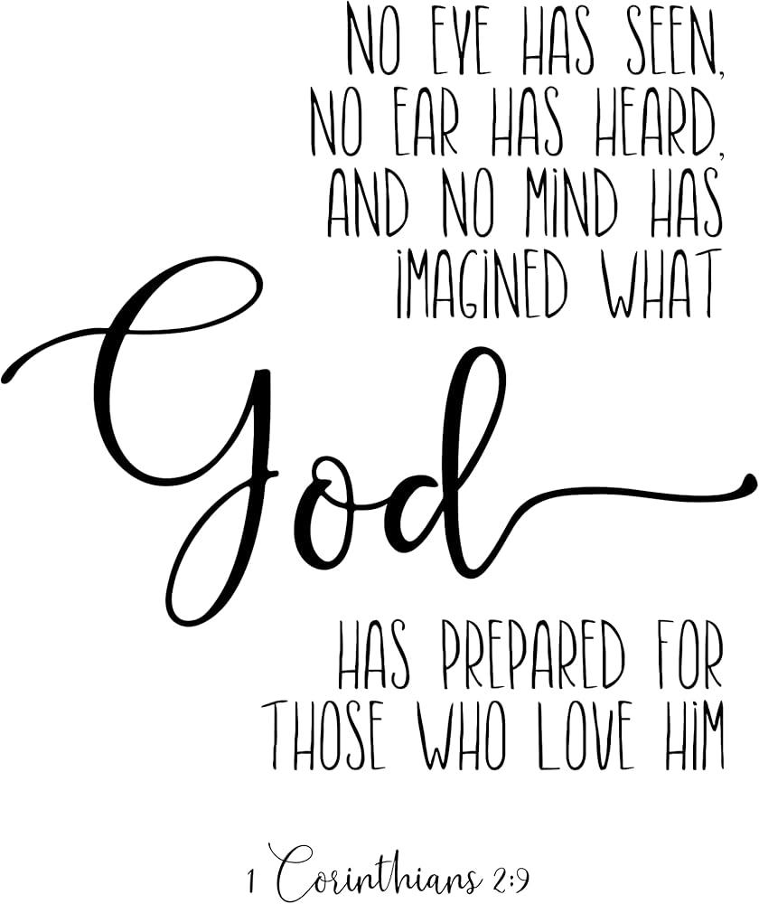 Amazon Bible Verse Printable 1 Corinthians 2 9 No Eye Has Seen Bible Quote Bible Verse Print Wall Art Posters Prints