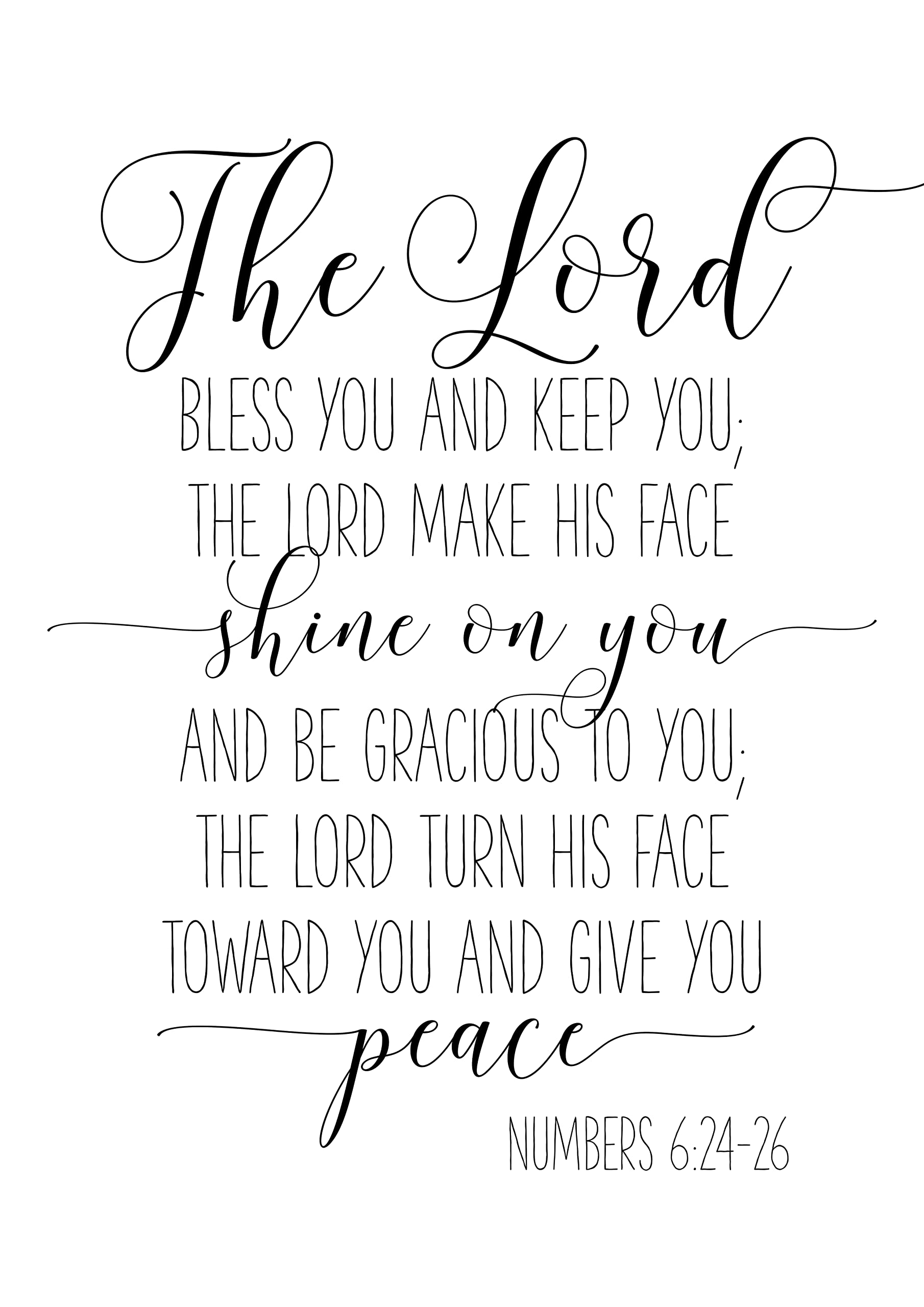 Amazon Bible Verse Printable The Lord Bless You And Keep You Numbers 6 24 46 Calligraphy Bible Verse Art Posters Prints