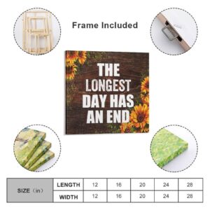 Amazon Bible Verse Quotes Canvas Wall Art 12x12in The Longest Day Has An End Canvas Print Wall Artwork Ready To Hang Rustic Wall Plaque Poster For Home Office Living Room Bedroom Bathroom Decoration