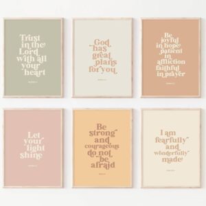 Amazon Bible Verse Wall Art Decor Kids Christian Canvas Pictures Inspirational Quotes Wall Art Jesus Religious Posters Educational Kids Artwork Christian Boho Prints For Bedroom 12x16 Inch Unframed Set Of 6 Posters
