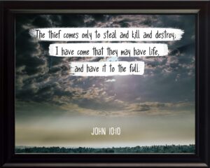 Amazon Bible Verse Wall Art John 10 10 The Thief Comes Only To Steal And Kill 8x10 Framed Christian Poster Framed Picture Wall Decor Print Spiritual Inspirational Verses And Quotes