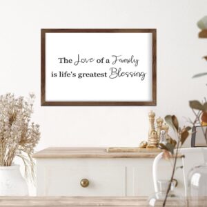 Amazon Bible Verse Wood Framed Signs The Love Of A Family Is Life s Greatest Blessing Christian Home Decor Scripture Wooden Plaque Inspirational Quote Wall Art For Bedroom Bathroom Kitchen 8x12in Home