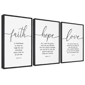 Amazon Bible Verses 3 Piece Canvas Wall Art Decor Framed Wall Art Ready To Hang Faith Hope And Love Wall Art For Living Room Large Size Christian Art Religious Quotes Wall Decor