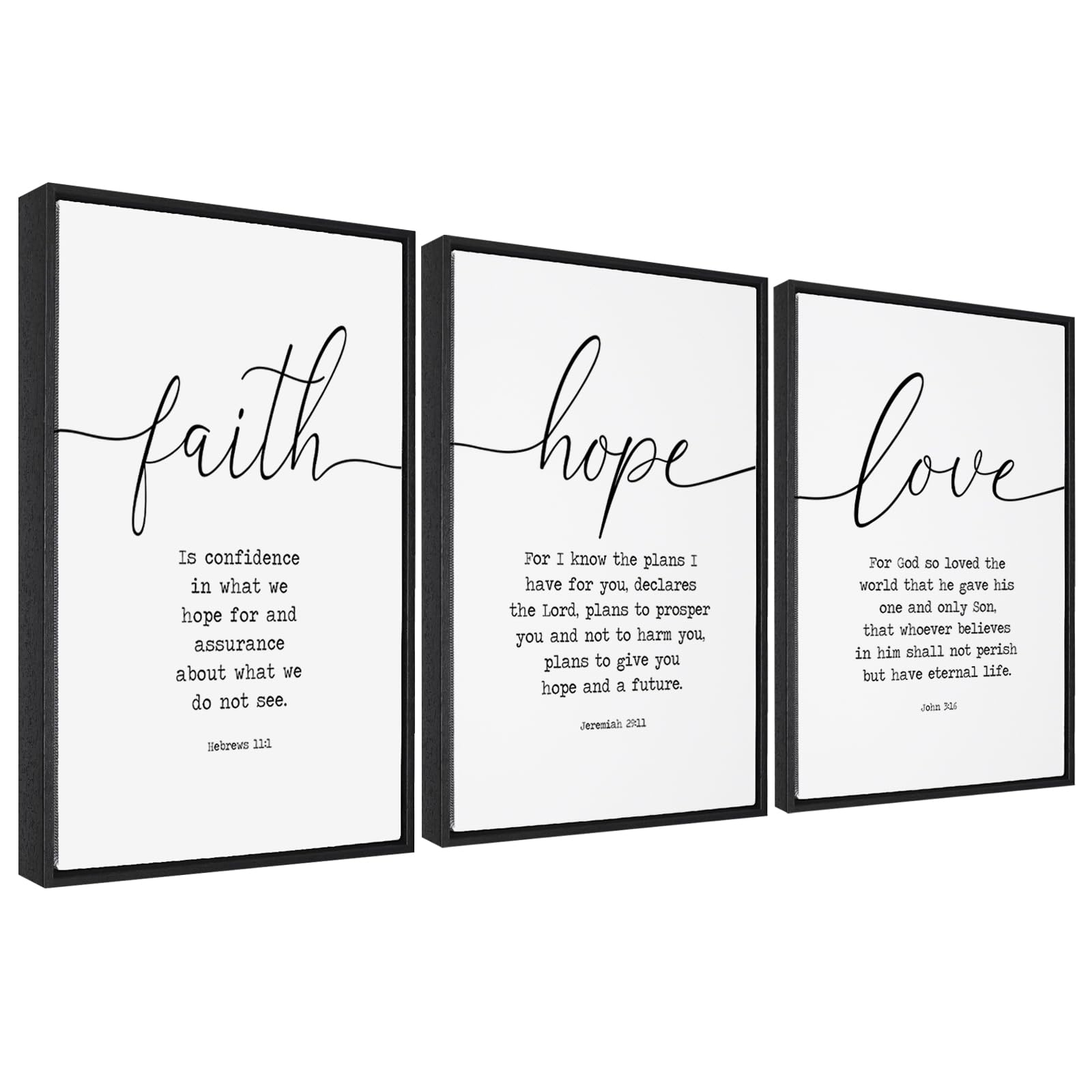 Amazon Bible Verses 3 Piece Canvas Wall Art Decor Framed Wall Art Ready To Hang Faith Hope And Love Wall Art For Living Room Large Size Christian Art Religious Quotes Wall Decor