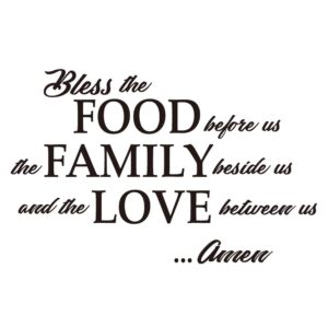 Amazon Bless The Food Before Us The Family Beside Us And The Love Between Us Amen Wall Decal Quotes Prayer Dining Room Kitchen Home D cor Bible Verse Motto Words Art Letters