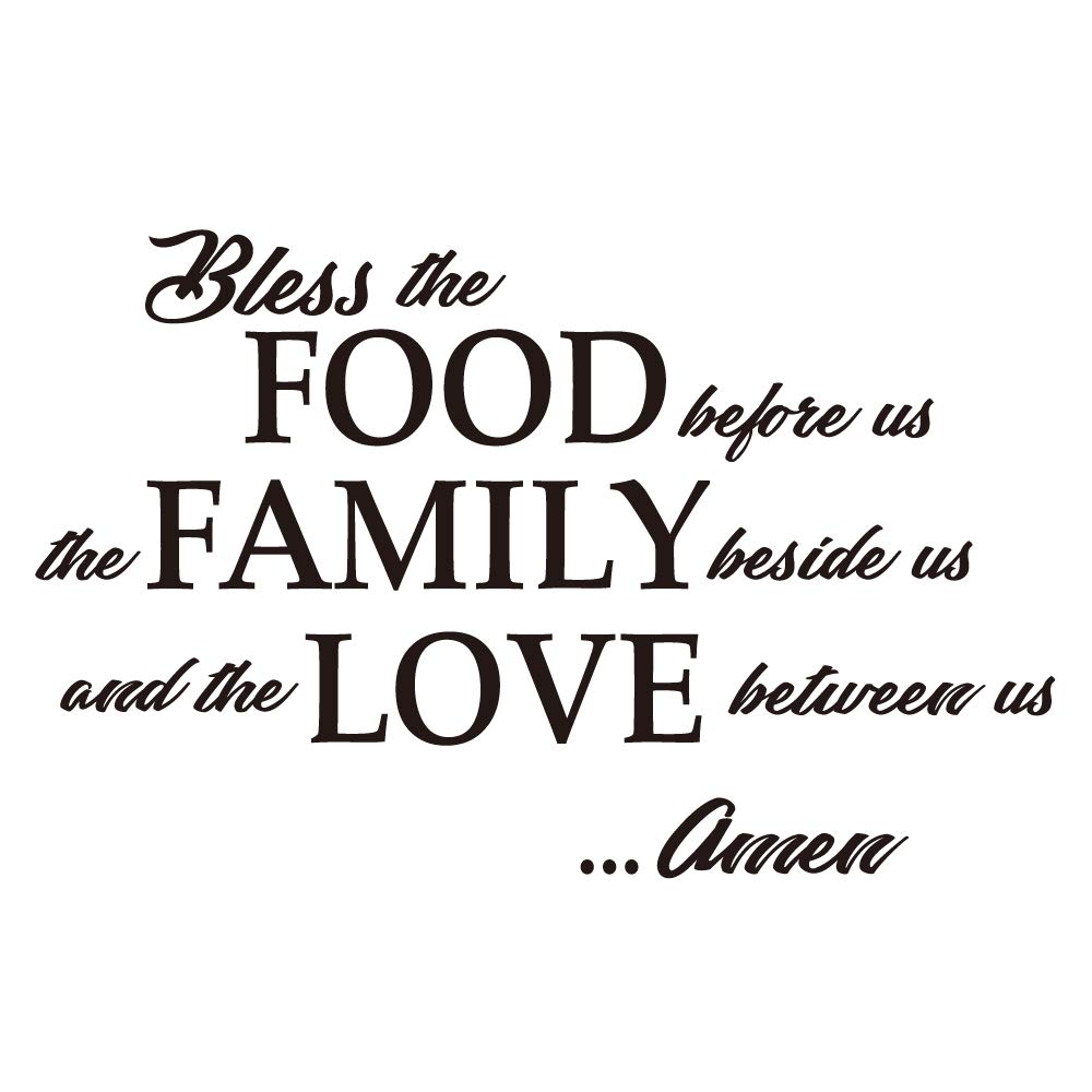 Amazon Bless The Food Before Us The Family Beside Us And The Love Between Us Amen Wall Decal Quotes Prayer Dining Room Kitchen Home D cor Bible Verse Motto Words Art Letters