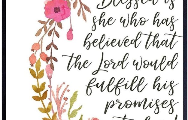 Amazon Blessed Is She Positive Quotes Inspirational Bible Verse Religious Wall Art Christian Gift For Women Teens Girls Blessed Scripture Wall Decor For Bedroom Living Room Bathroom 8x10