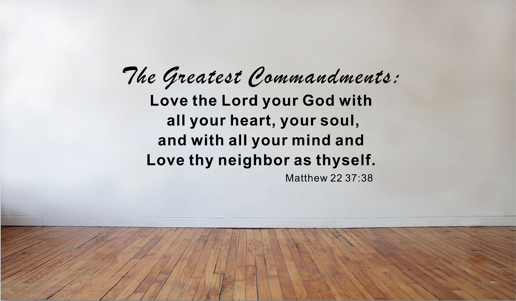 Amazon Blinggo The Greatest Commandments Love Thy Neighbor Wall Quote Bible Scripture Decal Sports Outdoors