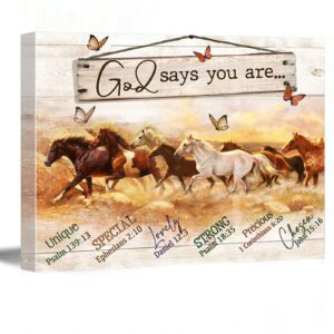 Amazon Canvas Wall Art Modern Home Art Horses Canvas God Says You Are Bible Quotes Artwork Wall Art For Living Room Office Decor Framed Ready To Hang 12 x18 Posters Prints