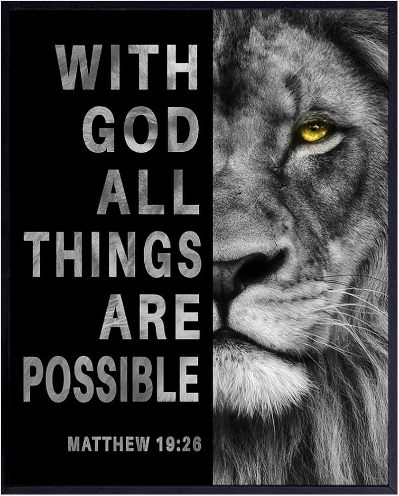 Amazon Christian Art For Men Bible Scripture Wall Decor Masculine Decor Motivation Posters 8x10 With God All Things Are Possible Wall Decor Living Room Decor For Men Men Room Decor Manly