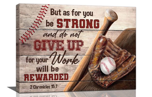 Amazon Christian Baseball Wall Art Boys Room Decor Scripture Sports Canvas Prints Painting Inspirational Motivational Quotes Pictures Framed Men Baseball Gifts Artwork For Classroom Gym Playroom 16 x12 Posters Prints