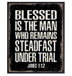 Amazon Christian Gifts For Men Blessed Wall Decor Masculine Christianity Religious Gifts For Men Bible Verse Wall Art Scripture Art Inspirational God Decor Catholic Print