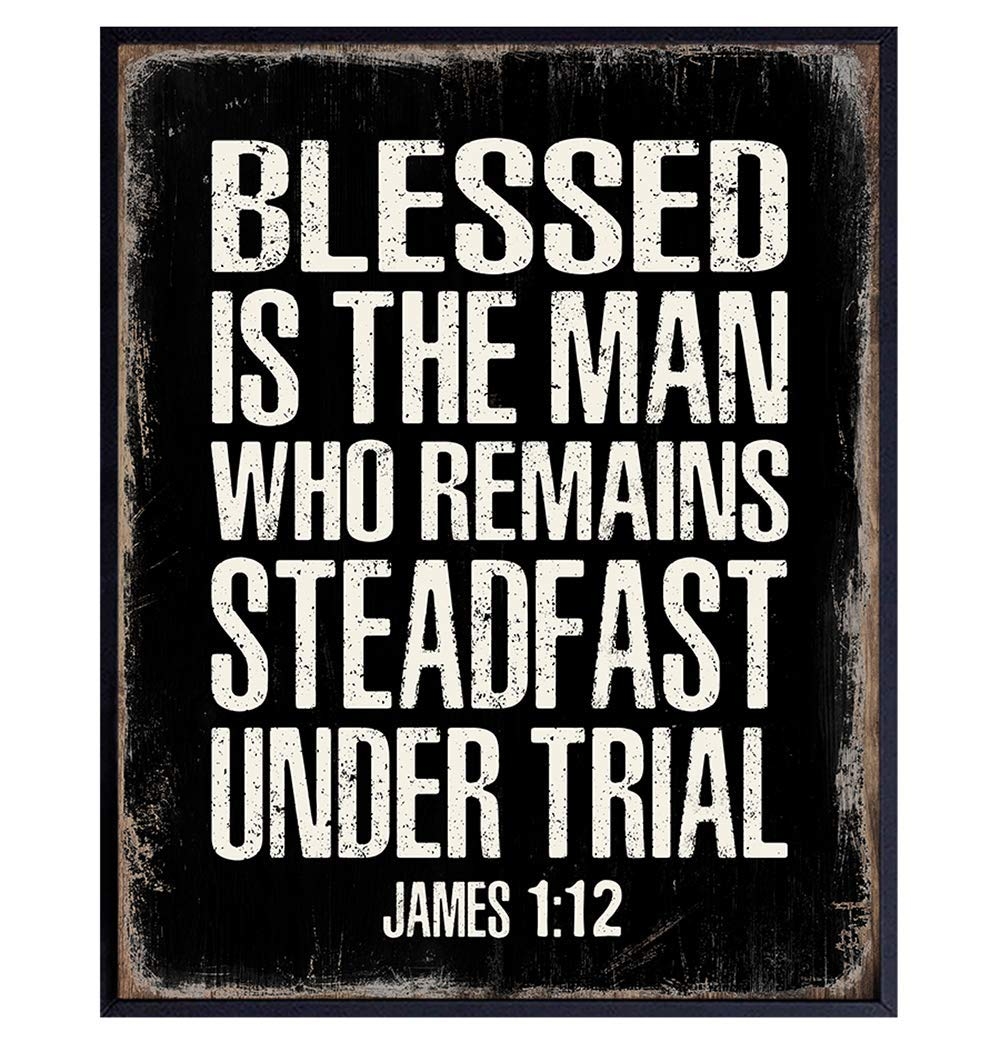 Amazon Christian Gifts For Men Blessed Wall Decor Masculine Christianity Religious Gifts For Men Bible Verse Wall Art Scripture Art Inspirational God Decor Catholic Print