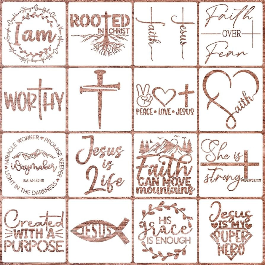 Amazon Christian Stencil For Painting 6 Bible Verse Stencils Reusable Drawing Templates For Painting On Wood Canvas Fabric