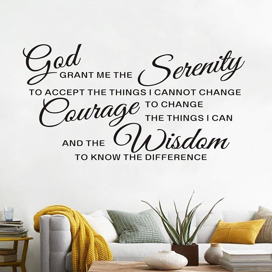 Amazon Christian Wall Decals For Living Room Bible Verse Quotes Inspirational Bedroom Vinyl Art Wall Stickers God Grant Serenity Prayer 28 6 X 15 Tools Home Improvement