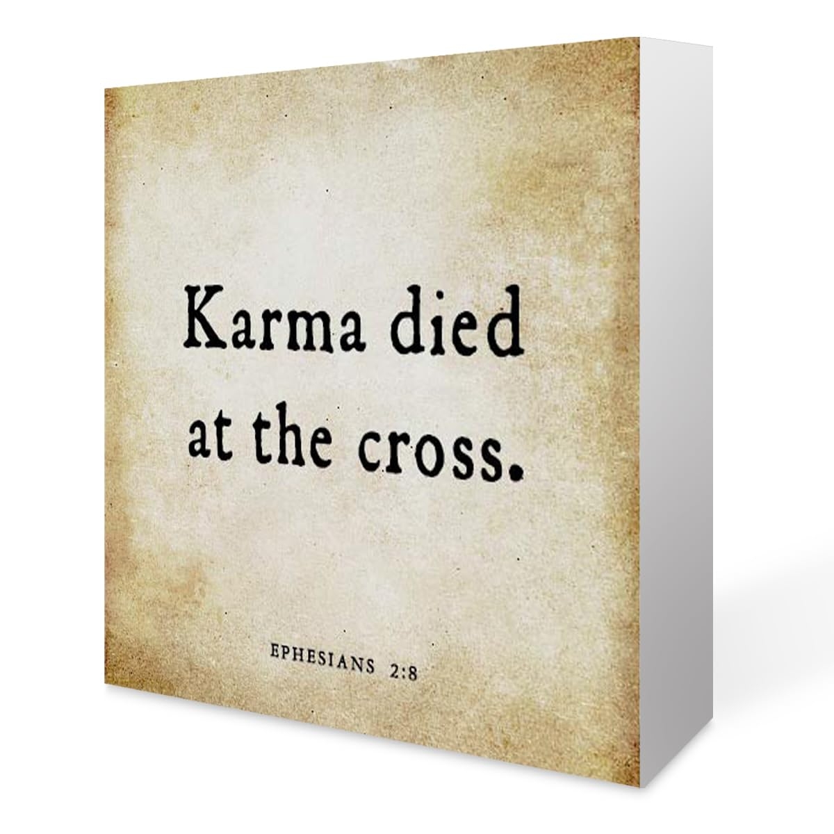 Amazon Christian Wooden Box Signs Karma Died On The Cross Bible Verse Box Sign Decor Tabletop Inspirational Quotes Block Plaque Religious Home Decor 5x5 Inch Gift For Someone Anxious Home 