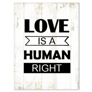 Amazon Country Wood Sign Positive Quotes Lgbt Theme Love Is A Human Right Bible Quotes Wooden Wall Hanging Art Plaque For Porch Living Room Kitchen Farmhouse Coffee Bar Bedroom Decor 12x16in